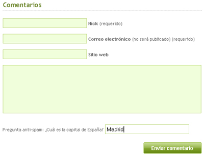 Antispam Challenge en Bloginformatico.com