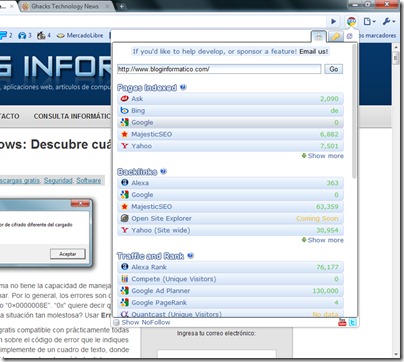 Chrome SEO Extensión Google Chrome