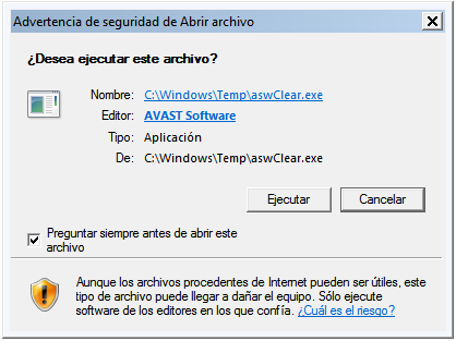 Desinstalar Avast - Primera pantalla