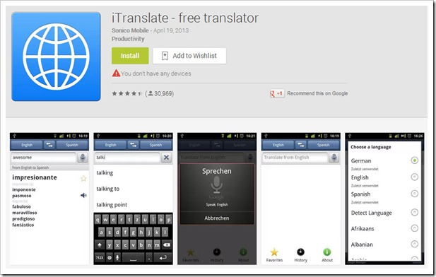 iTranslate - free translator