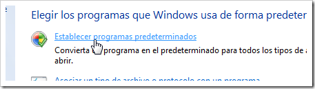 Configurar programas predeterminados