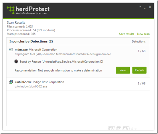 herdProtect - Análisis realizado