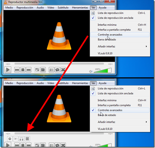 Controles avanzados del VLC Player